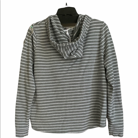 AnyBody Cozy Knit French Terry Striped Hoodie - Picture 2 of 5